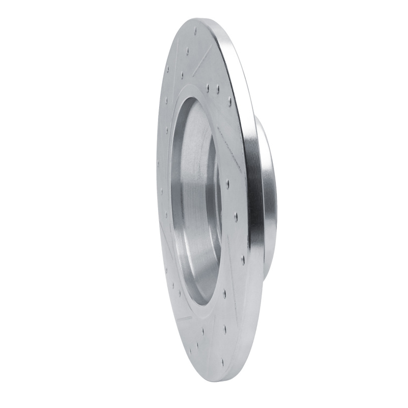 Audi Q3 Brake Rotor (1) - Rear Right - R1 Concepts - Drilled & Slotted - Silver - `16-`25